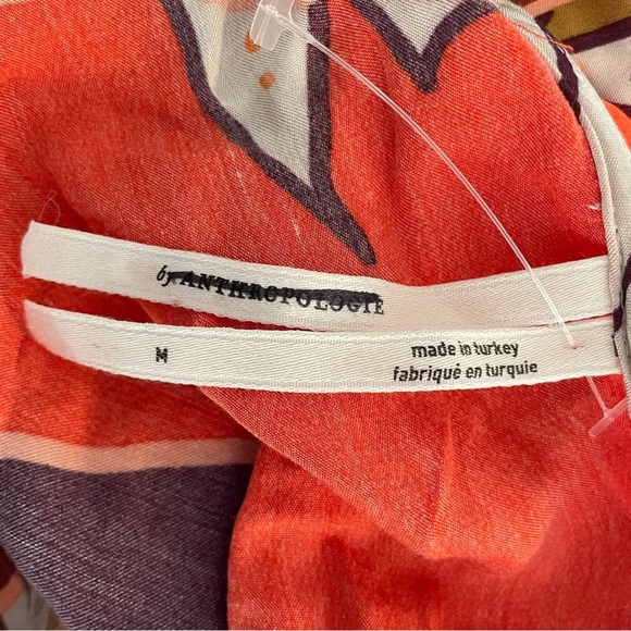 Anthropologie brown and orange floral print midi dress 20955 - Picture 12 of 15